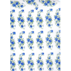 Ref. 78465 - DECALQUE  RAMO DE FLORES AZUL ES  PQ. 460/21